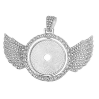 Round Rotating Angel Wing Sublimation Necklace Blanks