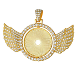 Round Rotating Angel Wing Sublimation Necklace Blanks