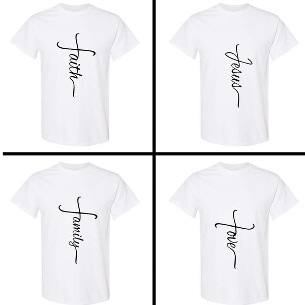 Graphic tee (Faith, Love, Family, Jesus)