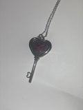 Double Sided Heart Key Necklace